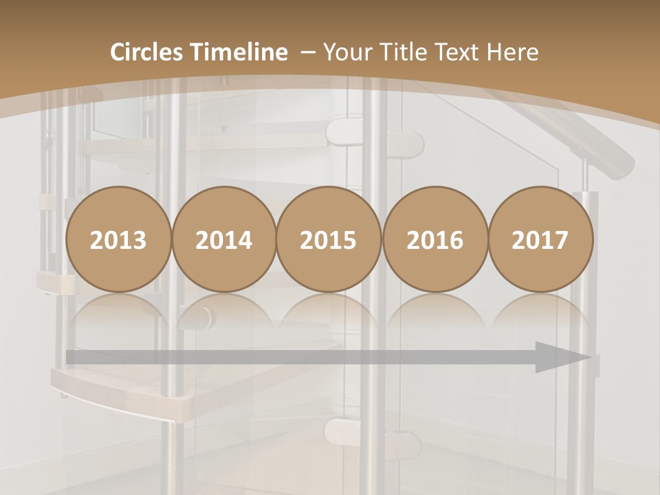 A Spiral Staircase In A Building With A Brown Background PowerPoint Template