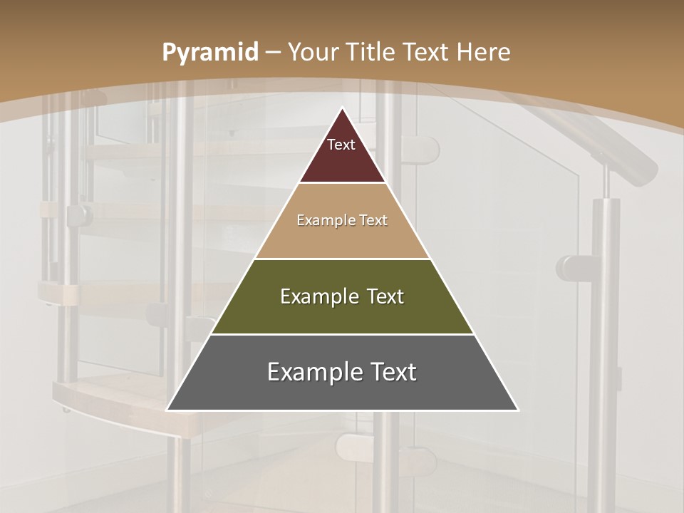 A Spiral Staircase In A Building With A Brown Background PowerPoint Template