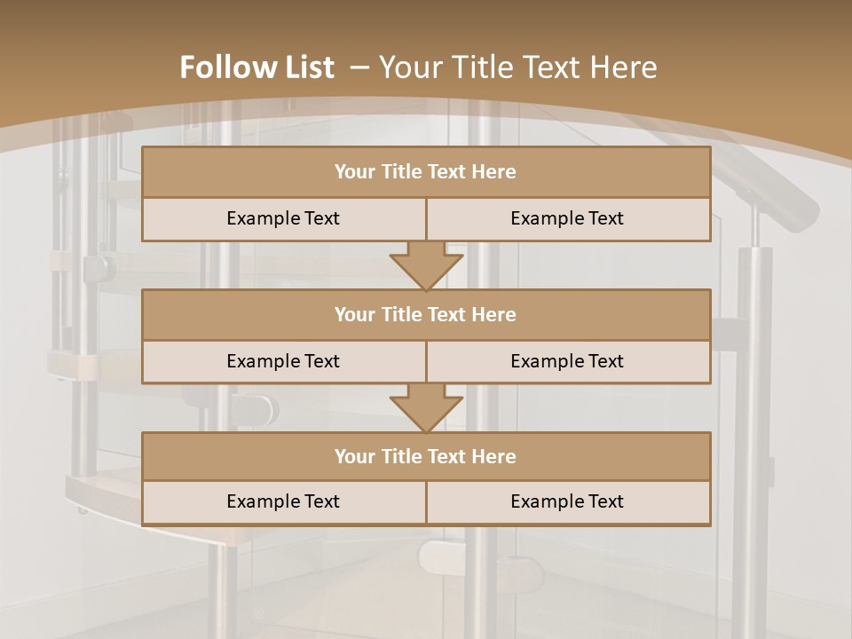 A Spiral Staircase In A Building With A Brown Background PowerPoint Template
