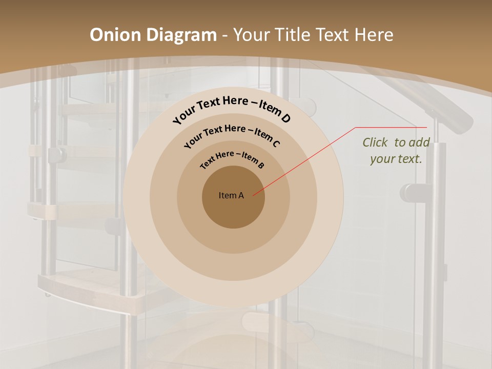 A Spiral Staircase In A Building With A Brown Background PowerPoint Template