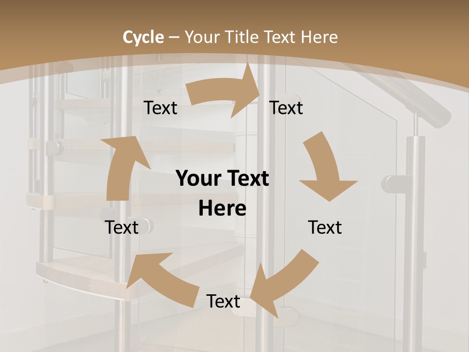 A Spiral Staircase In A Building With A Brown Background PowerPoint Template