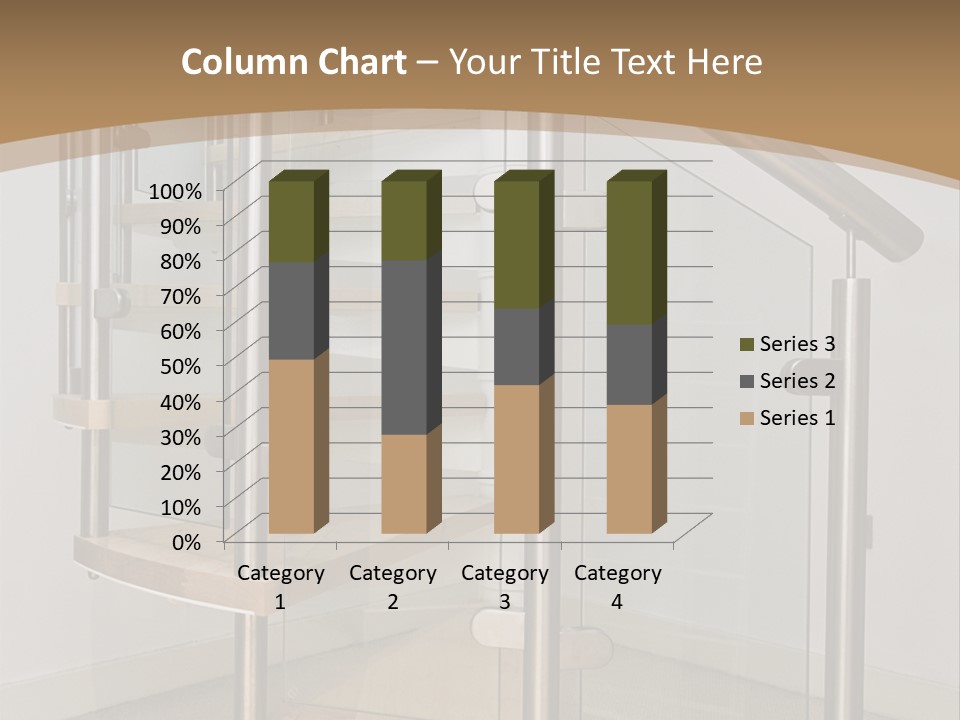 A Spiral Staircase In A Building With A Brown Background PowerPoint Template