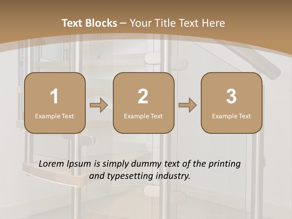 A Spiral Staircase In A Building With A Brown Background PowerPoint Template