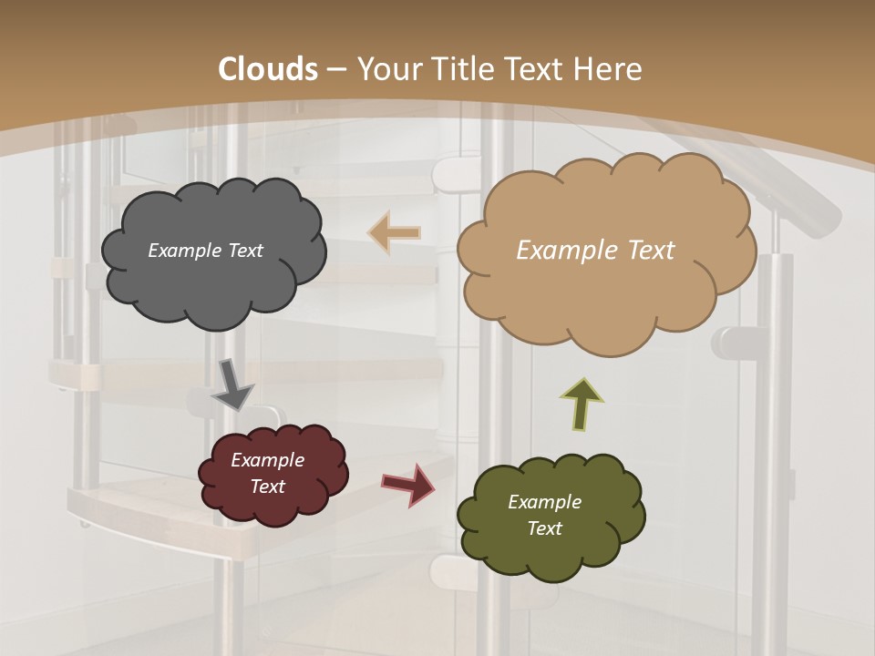 A Spiral Staircase In A Building With A Brown Background PowerPoint Template