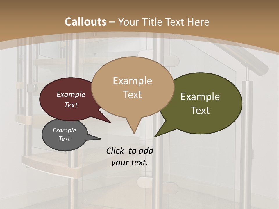 A Spiral Staircase In A Building With A Brown Background PowerPoint Template