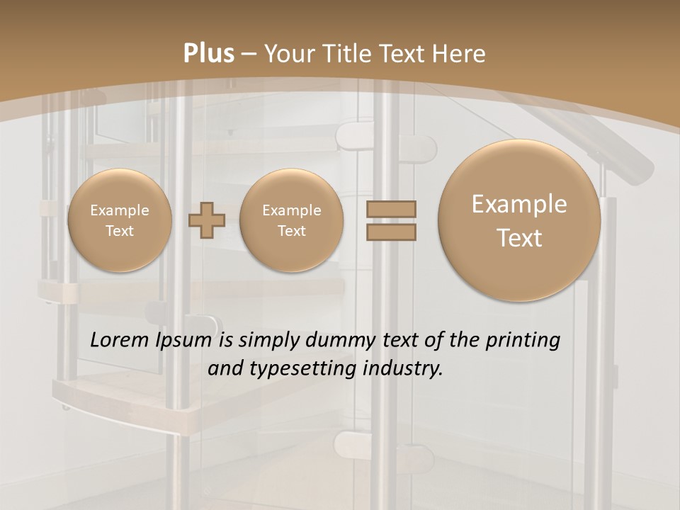 A Spiral Staircase In A Building With A Brown Background PowerPoint Template