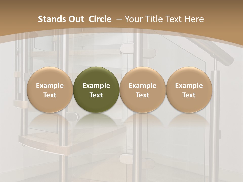 A Spiral Staircase In A Building With A Brown Background PowerPoint Template