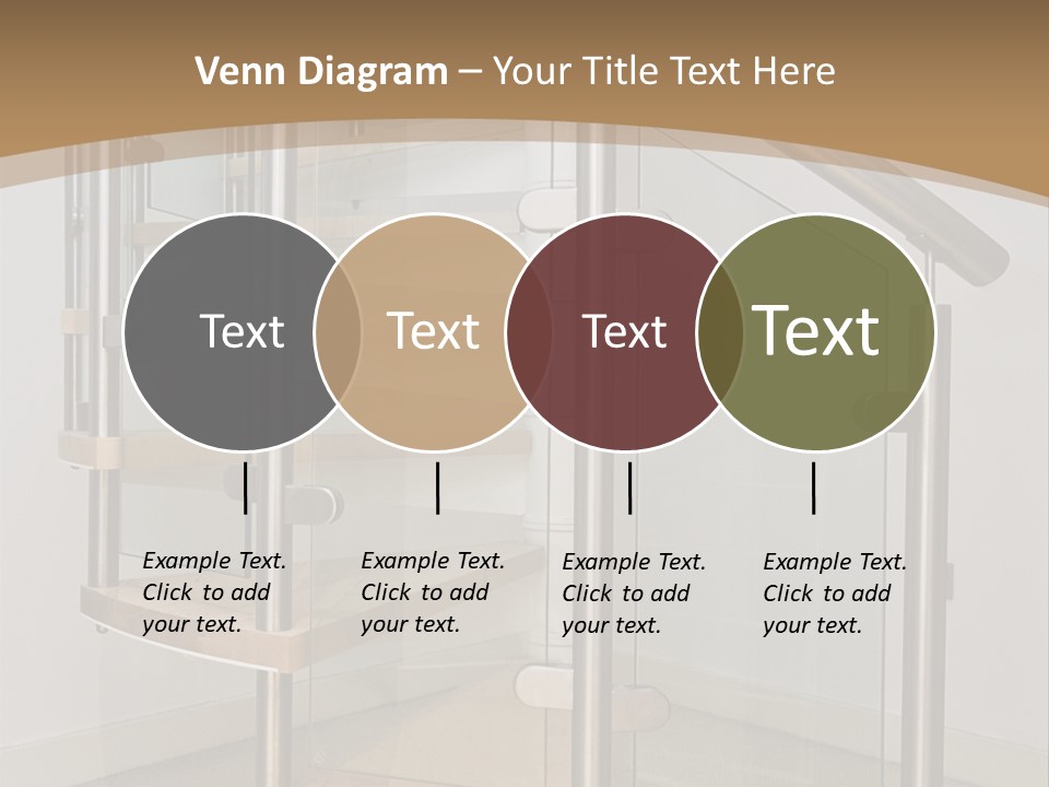 A Spiral Staircase In A Building With A Brown Background PowerPoint Template