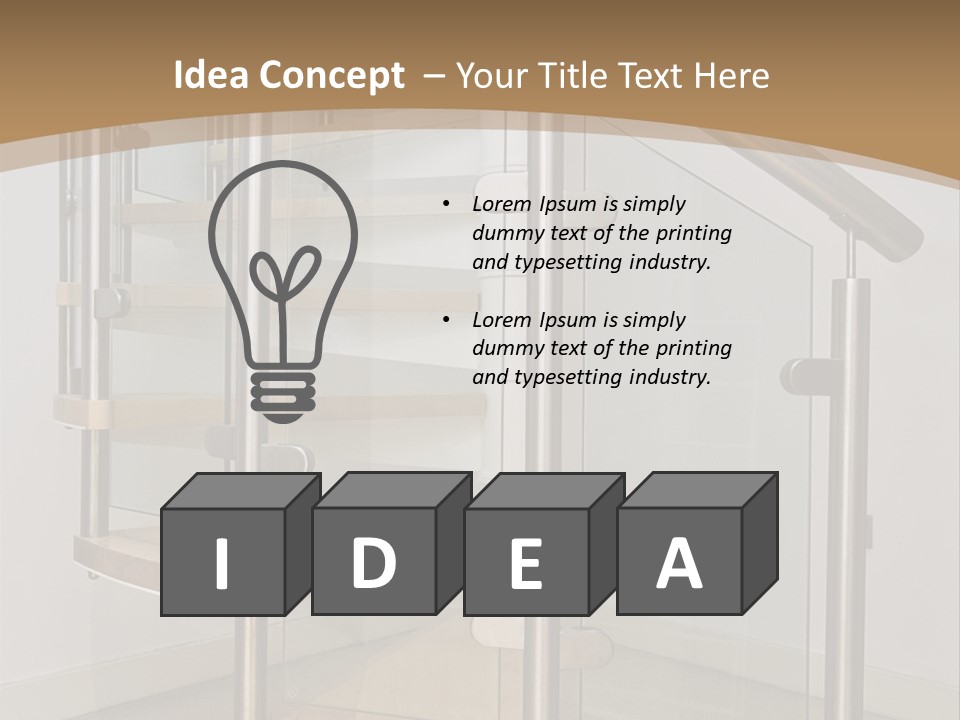 A Spiral Staircase In A Building With A Brown Background PowerPoint Template