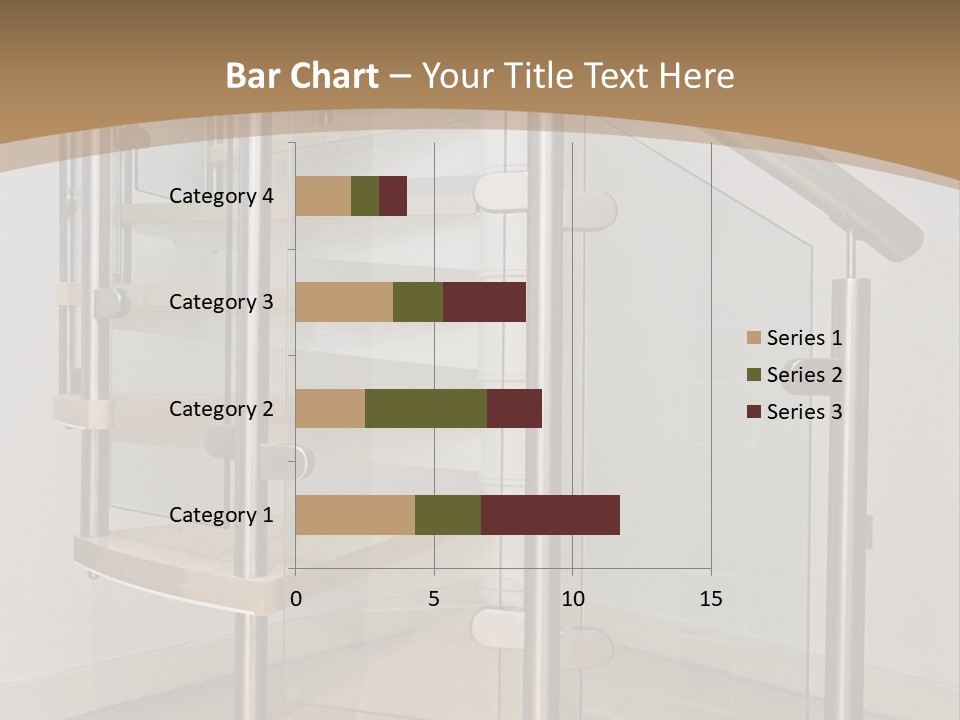 A Spiral Staircase In A Building With A Brown Background PowerPoint Template