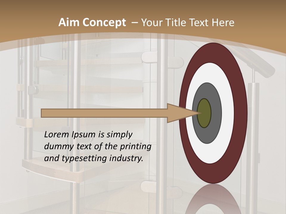 A Spiral Staircase In A Building With A Brown Background PowerPoint Template