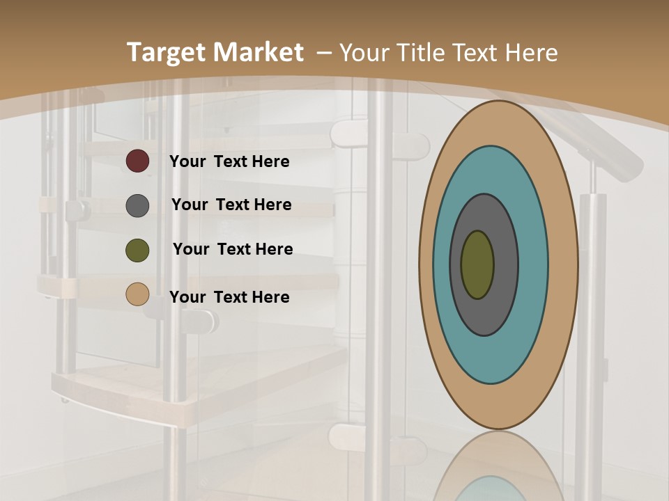 A Spiral Staircase In A Building With A Brown Background PowerPoint Template