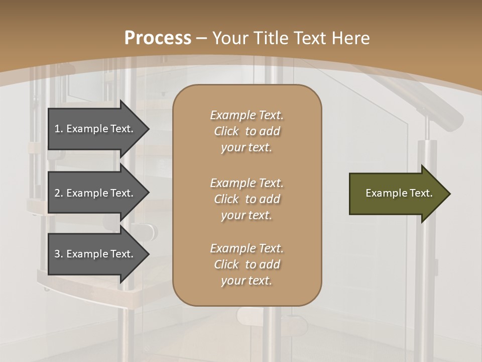 A Spiral Staircase In A Building With A Brown Background PowerPoint Template