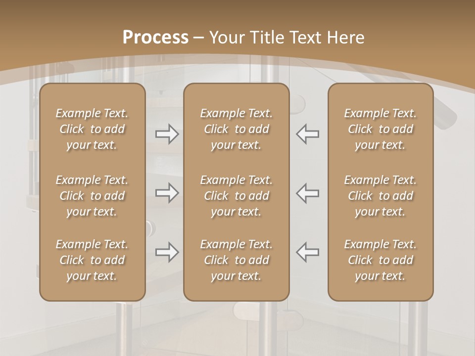 A Spiral Staircase In A Building With A Brown Background PowerPoint Template