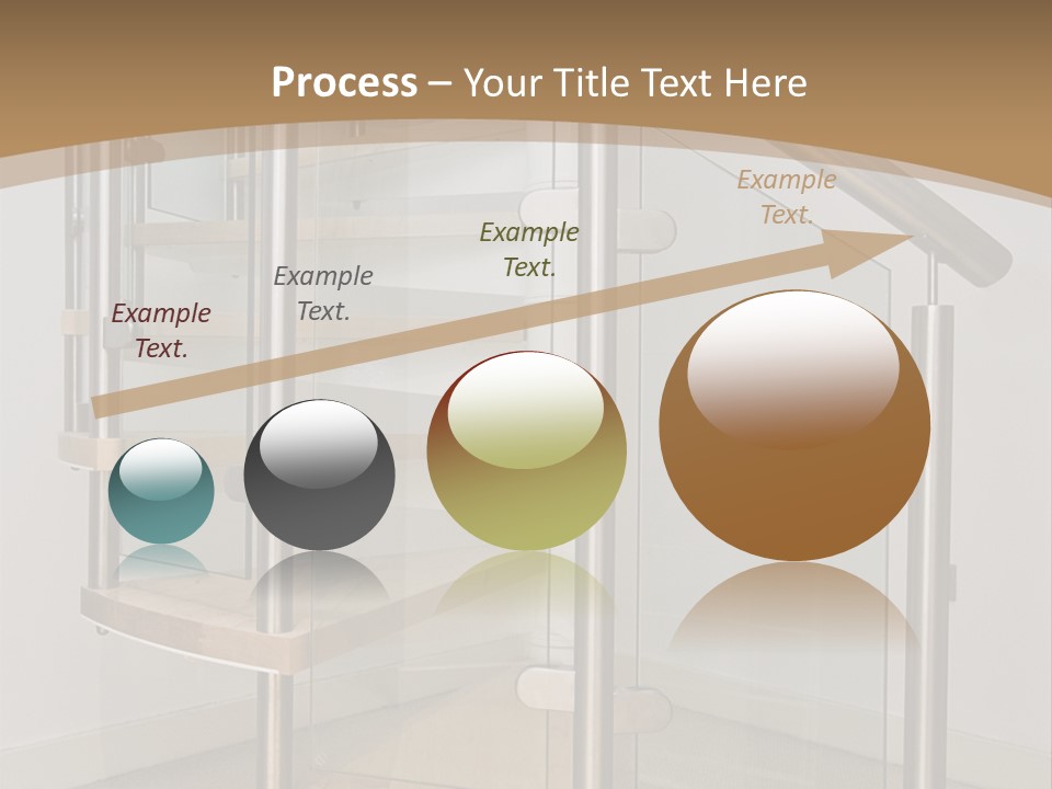 A Spiral Staircase In A Building With A Brown Background PowerPoint Template