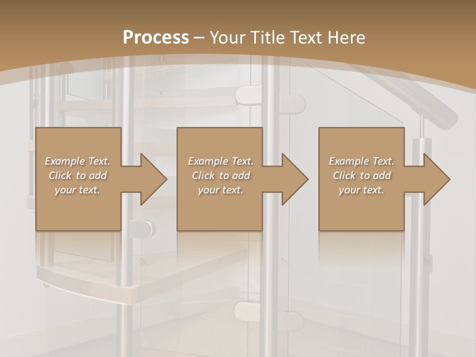A Spiral Staircase In A Building With A Brown Background PowerPoint Template
