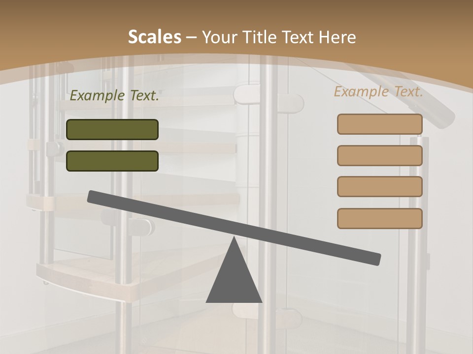 A Spiral Staircase In A Building With A Brown Background PowerPoint Template