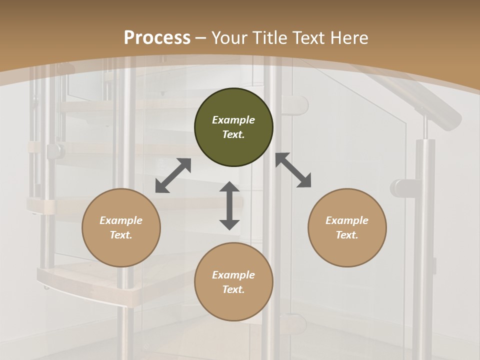 A Spiral Staircase In A Building With A Brown Background PowerPoint Template