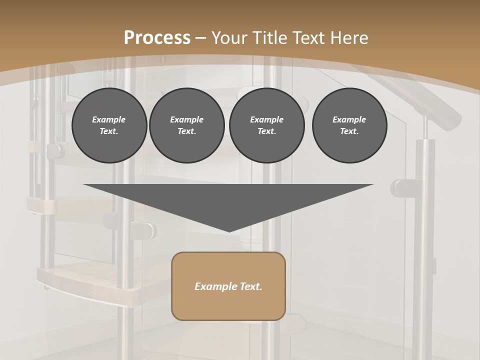 A Spiral Staircase In A Building With A Brown Background PowerPoint Template
