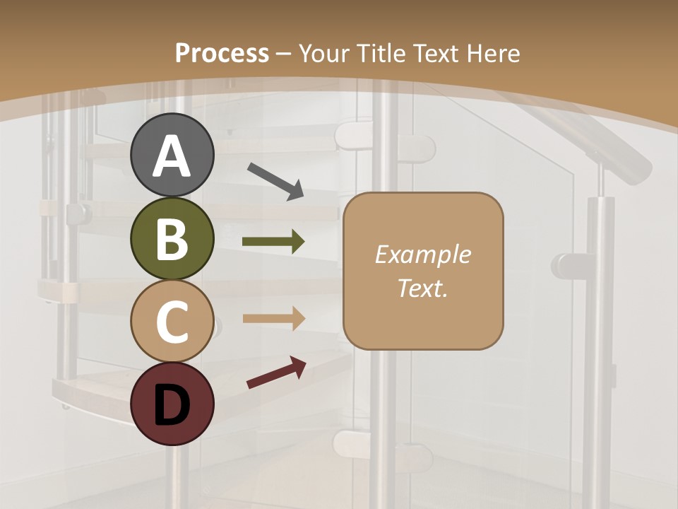 A Spiral Staircase In A Building With A Brown Background PowerPoint Template