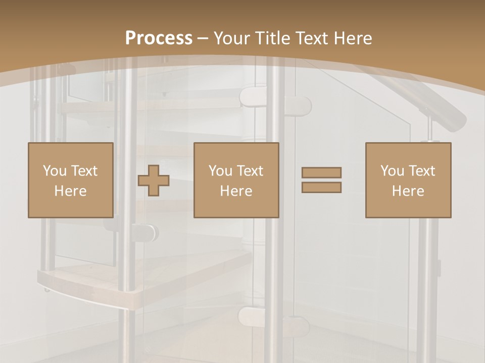 A Spiral Staircase In A Building With A Brown Background PowerPoint Template