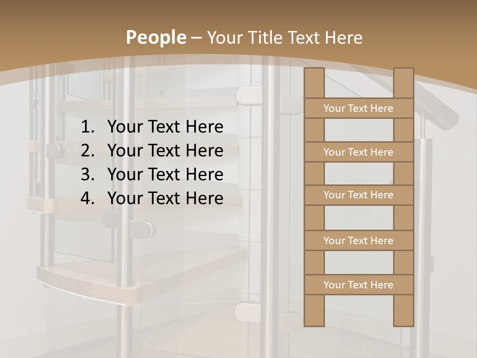 A Spiral Staircase In A Building With A Brown Background PowerPoint Template