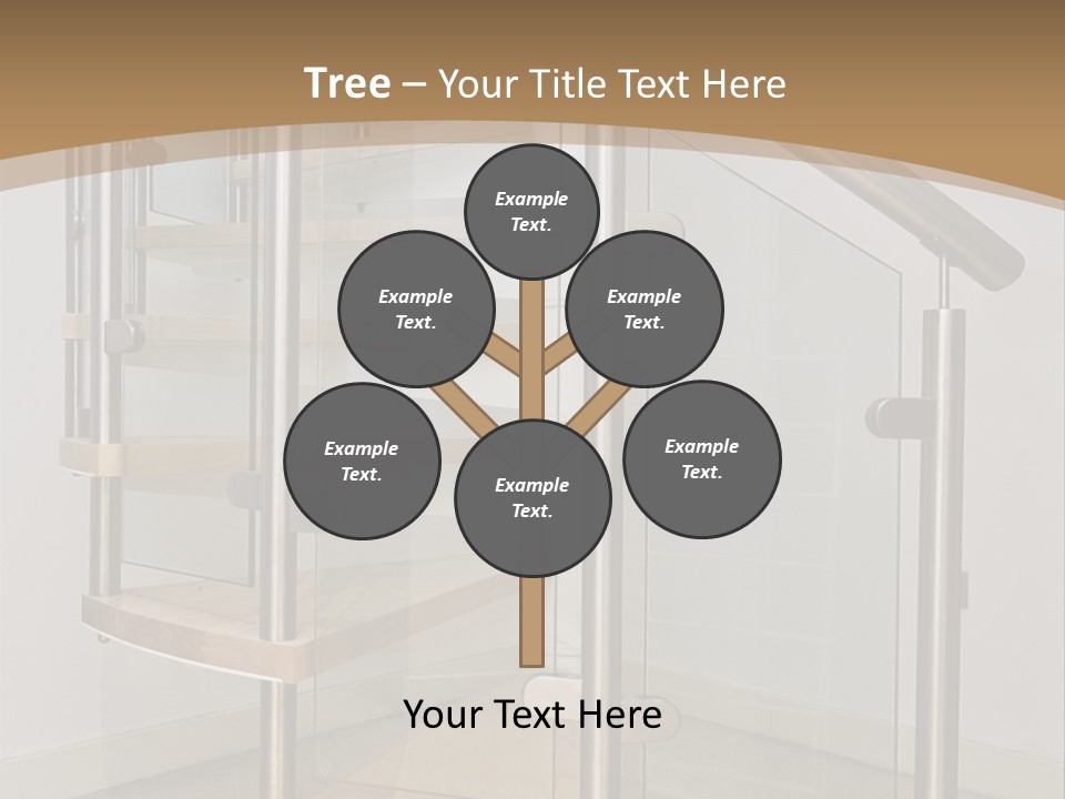 A Spiral Staircase In A Building With A Brown Background PowerPoint Template