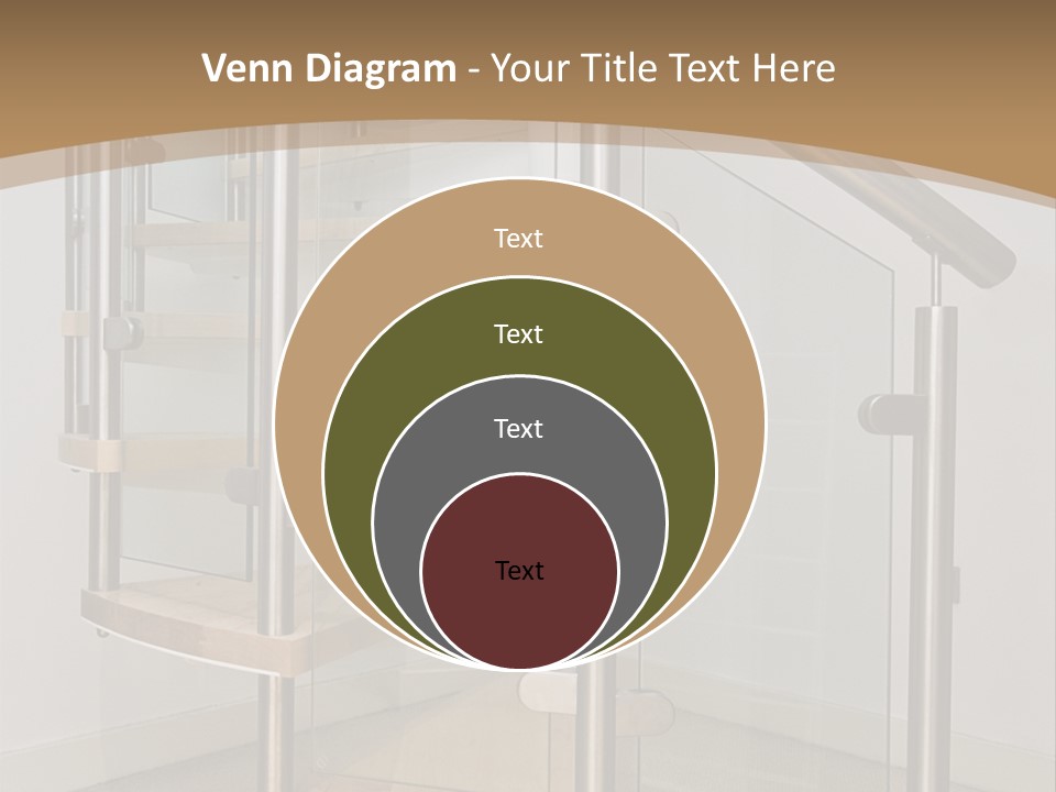 A Spiral Staircase In A Building With A Brown Background PowerPoint Template
