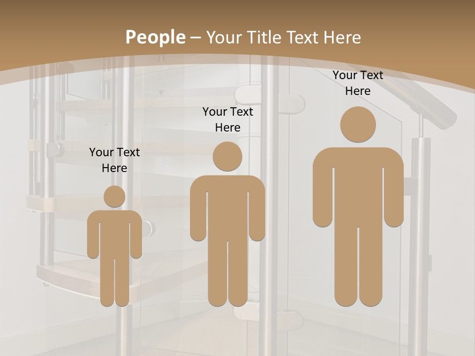 A Spiral Staircase In A Building With A Brown Background PowerPoint Template