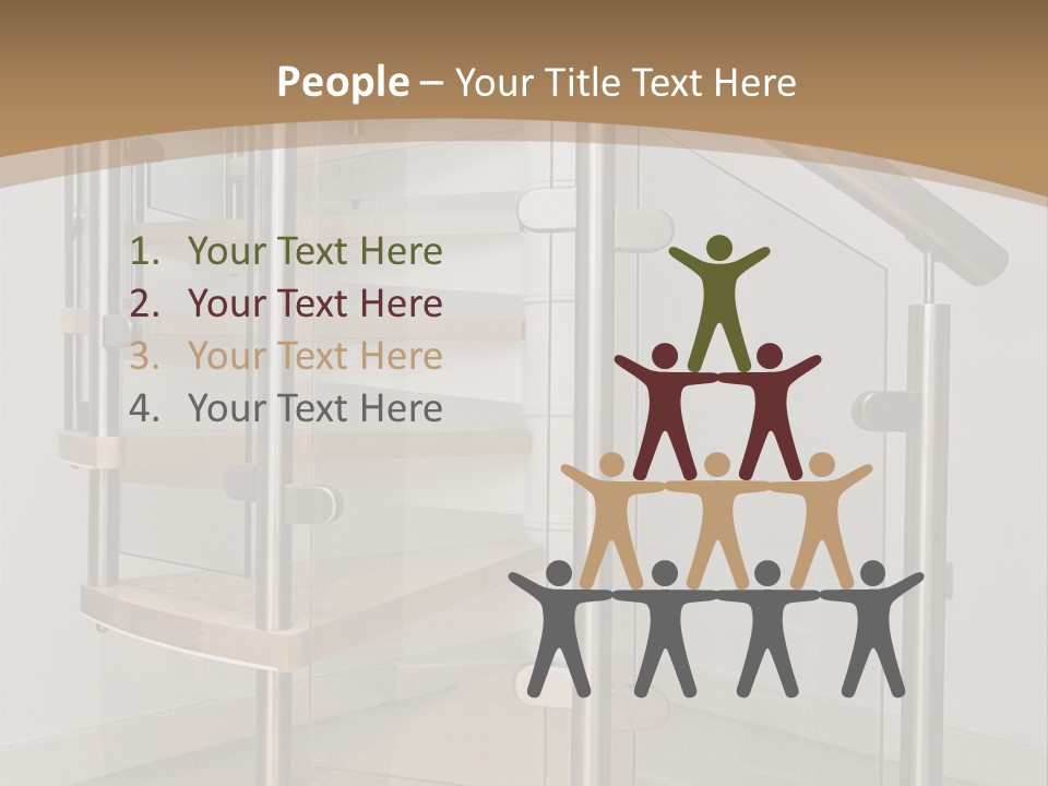 A Spiral Staircase In A Building With A Brown Background PowerPoint Template