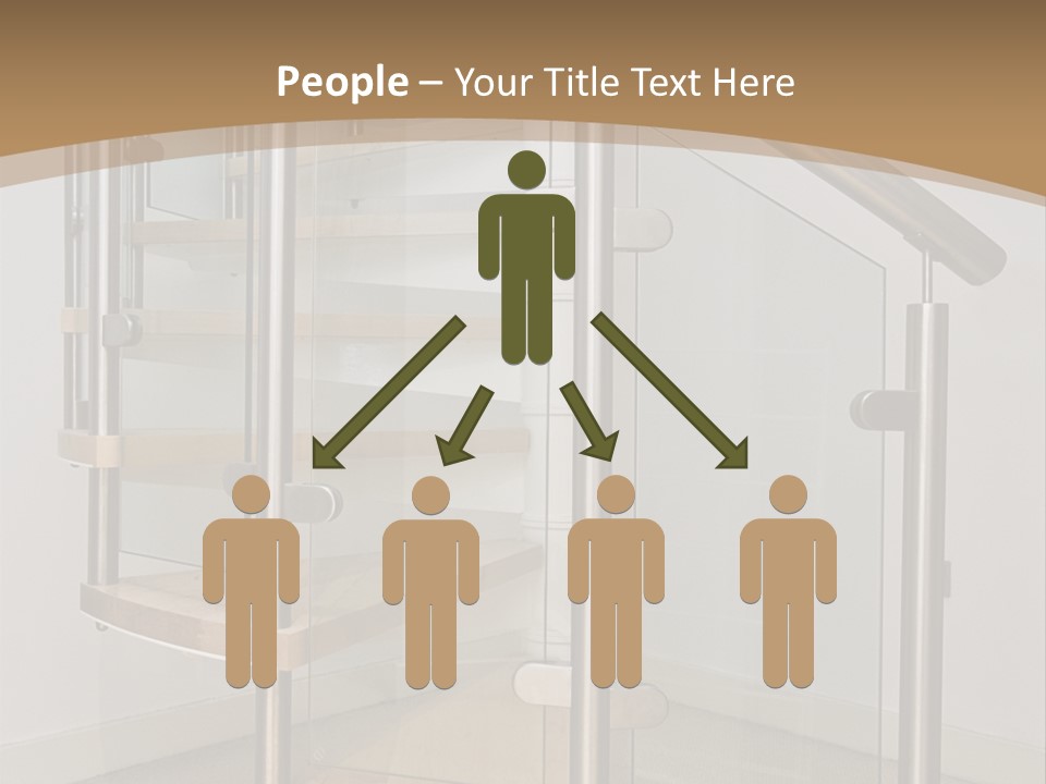 A Spiral Staircase In A Building With A Brown Background PowerPoint Template
