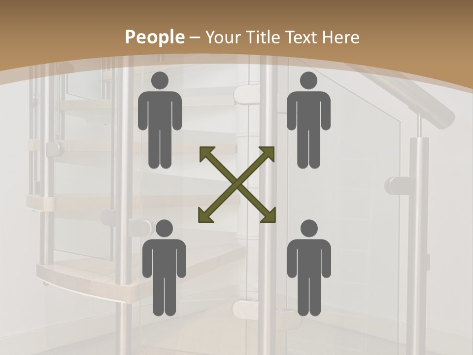 A Spiral Staircase In A Building With A Brown Background PowerPoint Template