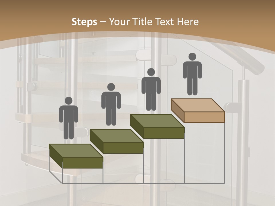 A Spiral Staircase In A Building With A Brown Background PowerPoint Template