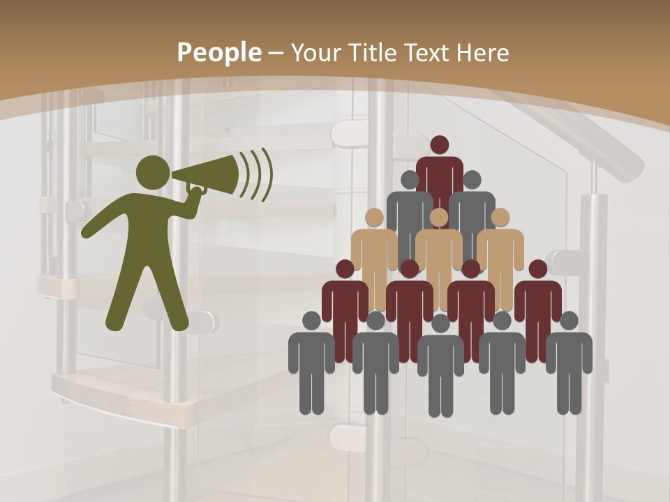 A Spiral Staircase In A Building With A Brown Background PowerPoint Template