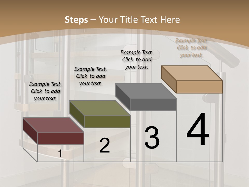 A Spiral Staircase In A Building With A Brown Background PowerPoint Template