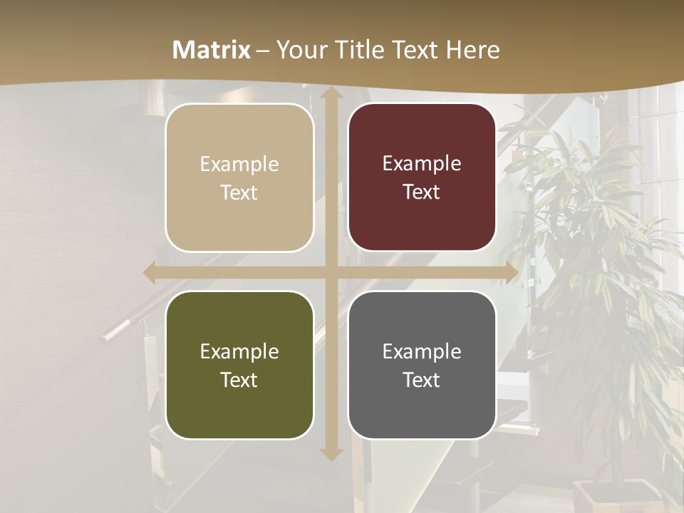 A Staircase With A Plant In The Middle Of It PowerPoint Template