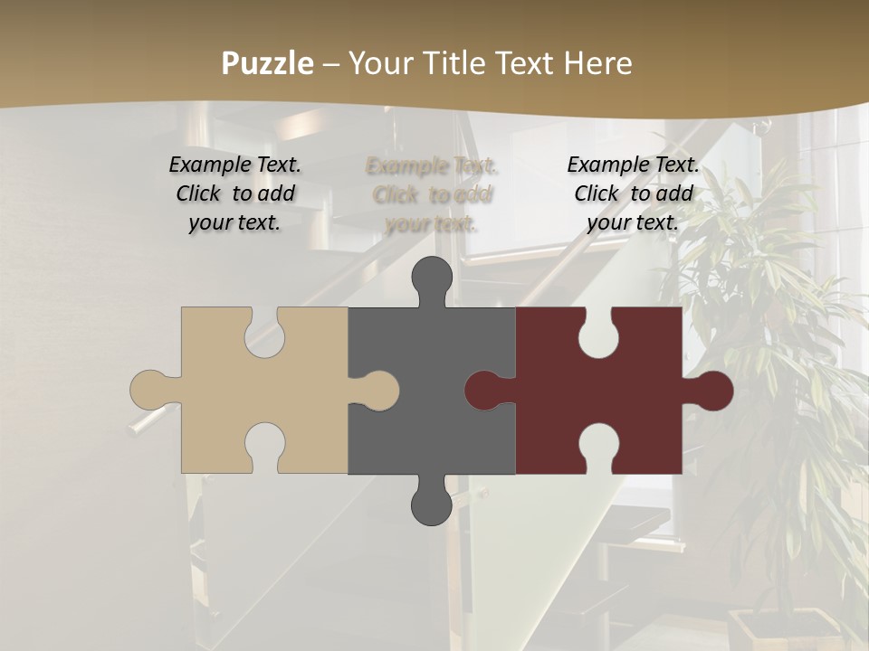 A Staircase With A Plant In The Middle Of It PowerPoint Template