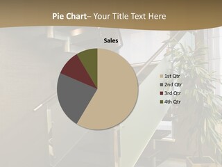A Staircase With A Plant In The Middle Of It PowerPoint Template