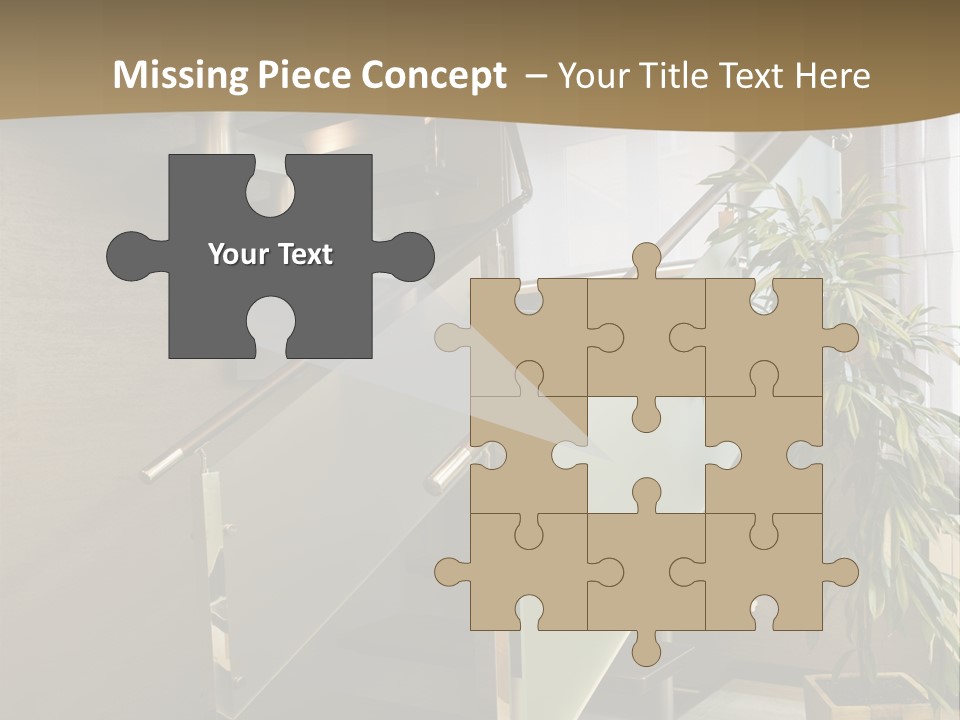 A Staircase With A Plant In The Middle Of It PowerPoint Template