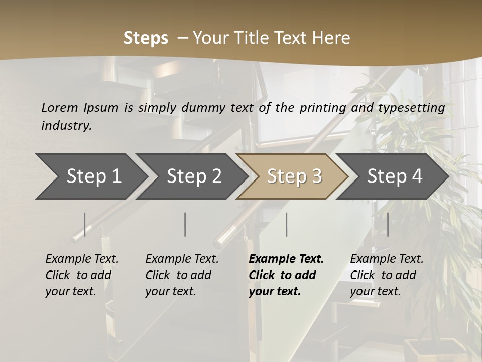 A Staircase With A Plant In The Middle Of It PowerPoint Template