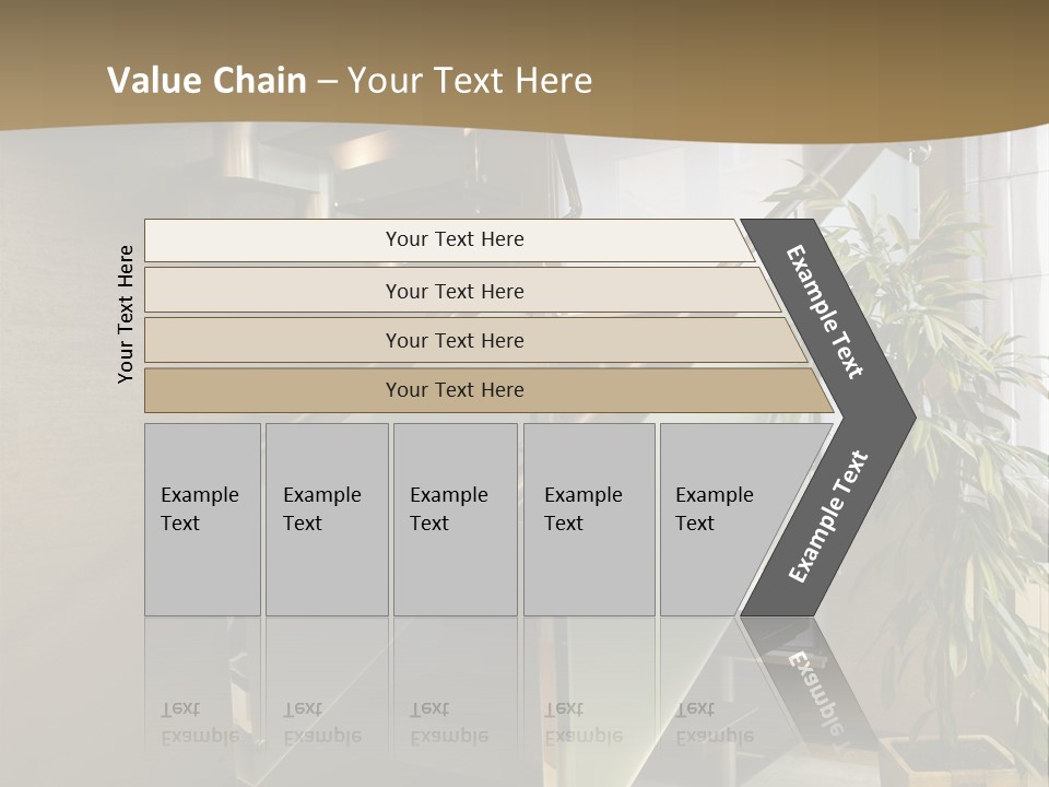 A Staircase With A Plant In The Middle Of It PowerPoint Template