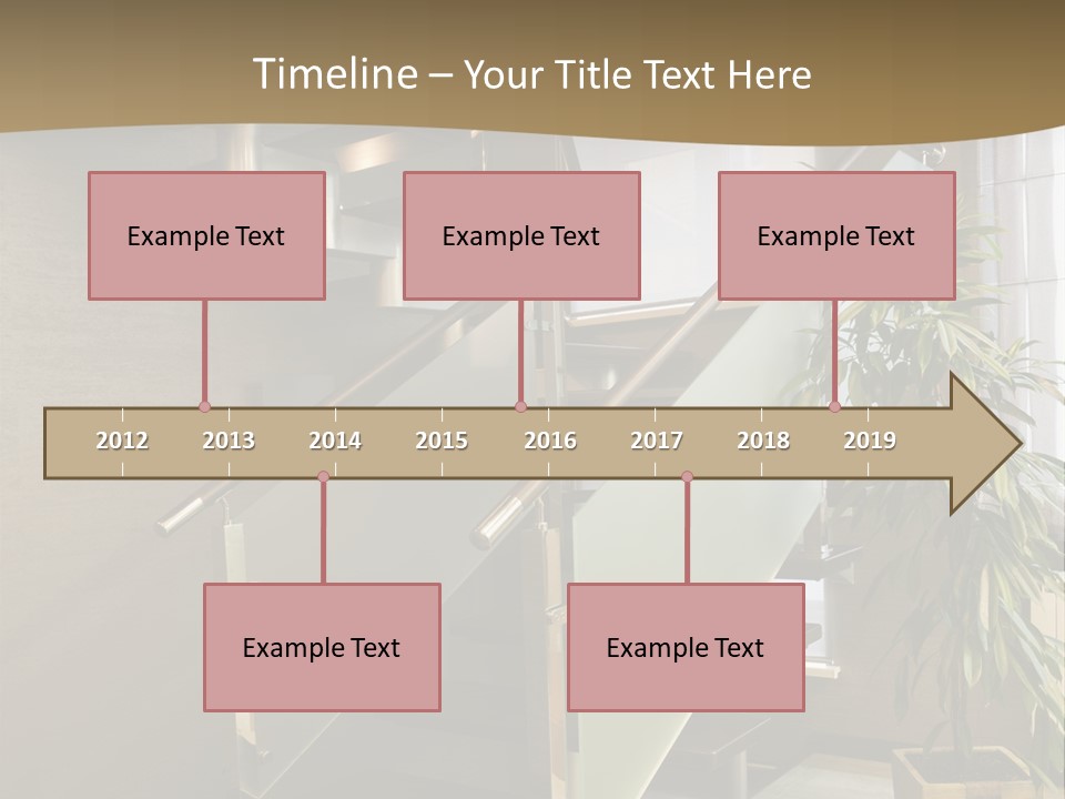 A Staircase With A Plant In The Middle Of It PowerPoint Template