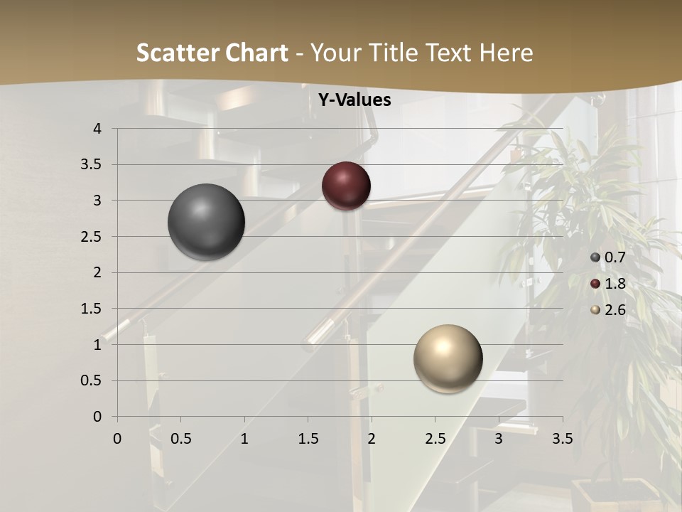 A Staircase With A Plant In The Middle Of It PowerPoint Template