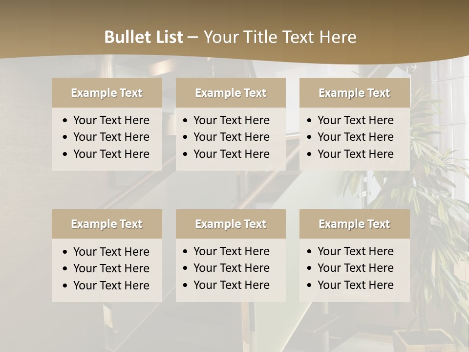 A Staircase With A Plant In The Middle Of It PowerPoint Template