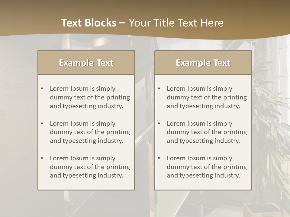 A Staircase With A Plant In The Middle Of It PowerPoint Template