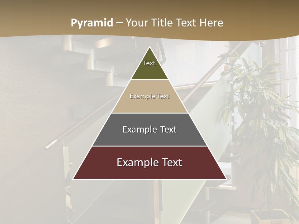 A Staircase With A Plant In The Middle Of It PowerPoint Template