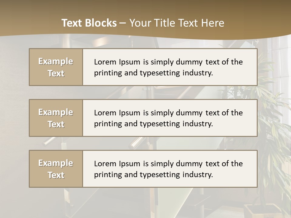 A Staircase With A Plant In The Middle Of It PowerPoint Template