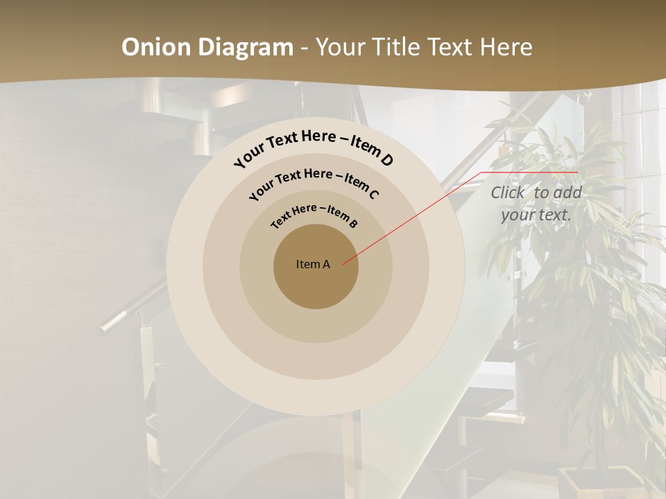 A Staircase With A Plant In The Middle Of It PowerPoint Template