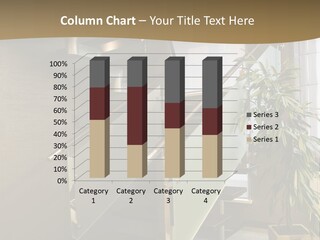 A Staircase With A Plant In The Middle Of It PowerPoint Template