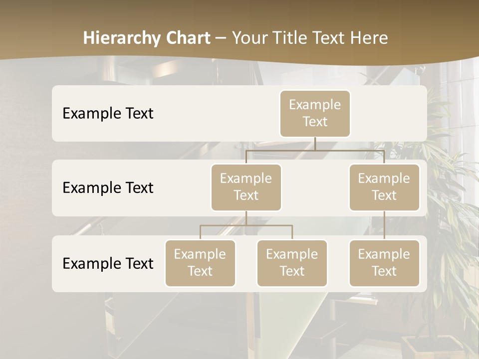 A Staircase With A Plant In The Middle Of It PowerPoint Template